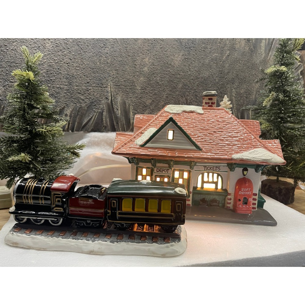 Department 56 Snow Village VILLAGE STATION AND TRAIN 54224